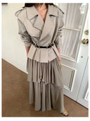 【MAR】Women's French Casual Irregular Ruffle Skirt, Multi Layer Tiered Long Maxi Dress