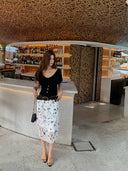 【MAR】Women Summer Mid Long Skirt Vintage Polka Dot Pattern Soft Viscose Elegant Dress