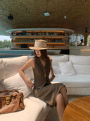 【MAR】Elegant V Neck Vest Skirt Set Women Summer Sleeveless High Grade Two Piece Outfit
