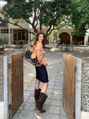 【MAR】Women Vintage Denim Skirt Low Waist Straight Raw Hem Slim Casual