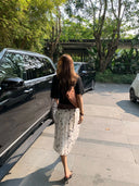 【MAR】Women Summer Mid Long Skirt Vintage Polka Dot Pattern Soft Viscose Elegant Dress
