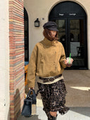【MAR】RVintage Leopard Print Asymmetrical Skirt Women Elegant All-match Slim Fit Petite Fashion Skirt