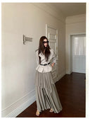 【MAR】Women's French Casual Irregular Ruffle Skirt, Multi Layer Tiered Long Maxi Dress