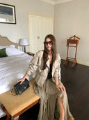 【MAR】Women's French Casual Irregular Ruffle Skirt, Multi Layer Tiered Long Maxi Dress