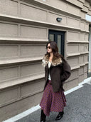【MAR】Women's Autumn Winter Retro Wool Plaid A-Line Woolen Skirt Winter Skirt