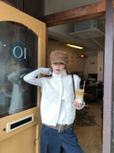 【FANGTING】Women's White Knitted Waistcoat Spring Cardigan Vest Layering Sleeveless Sweater Coat