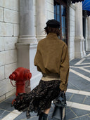 【MAR】RVintage Leopard Print Asymmetrical Skirt Women Elegant All-match Slim Fit Petite Fashion Skirt